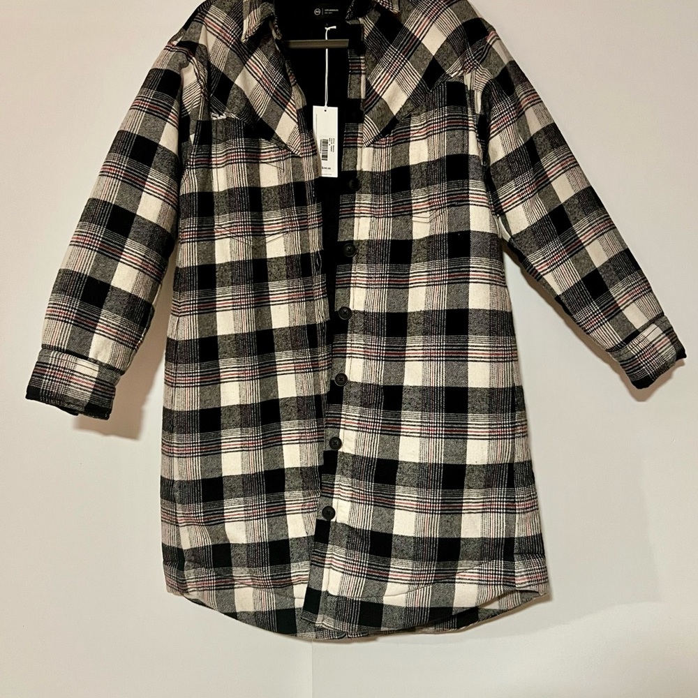 Plaid Women's Jacket - Black and White